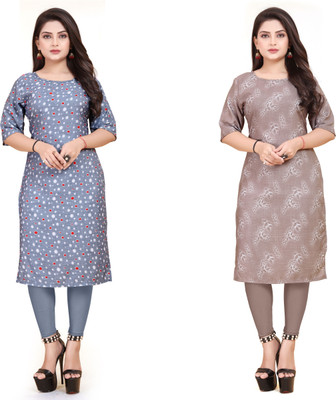 HARISH TEXTILE Women Printed Straight Kurta(Multicolor)