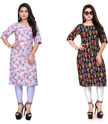 TITHIGARMENT Women Printed A-line Kurta(Multicolor)