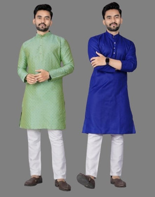DHASU TRENDZ Men Solid Straight Kurta(Multicolor)
