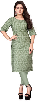 ANITA LYCRA Women Printed A-line Kurta(Green)