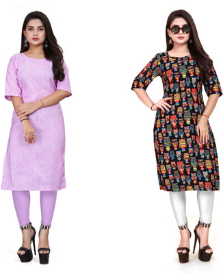 KNG TEXTILE Women Printed A-line Kurta(Multicolor)