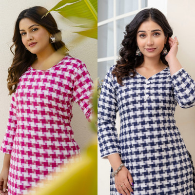 AUZAAI COLLECTION Women Self Design Straight Kurta(Multicolor)