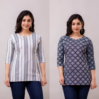 Women Floral Print Kurta(Black)