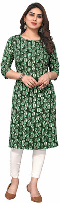 KILLARI FASHION Women Printed Straight Kurta(Green)