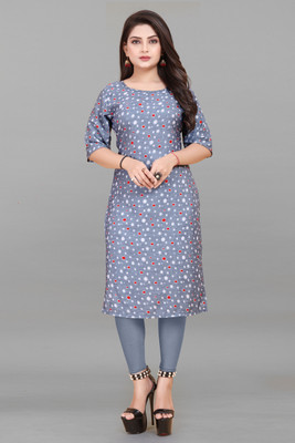 deshmi fashion Women Printed A-line Kurta(Grey)