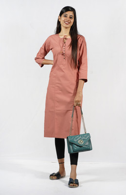 Evolife Women A-line Beige Midi/Calf Length Dress
