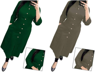 Maaa Meladi CreationS Women Solid A-line Kurta(Multicolor)