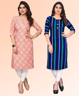 KILLARI Women Printed Straight Kurta(Multicolor)