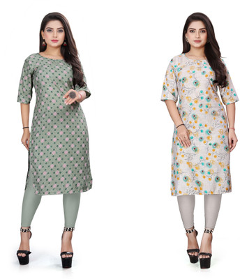TITHIGARMENT Women Printed A-line Kurta(Multicolor)