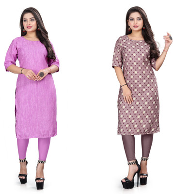 HARISH TEXTILE Women Printed Straight Kurta(Multicolor)