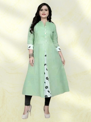 Texpa Creation Women Solid A-line Kurta(Light Green)