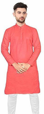 SANMIKA Men Solid Straight Kurta(Red)