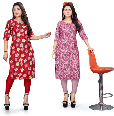 HARISH TEXTILE Women Printed A-line Kurta(Multicolor)