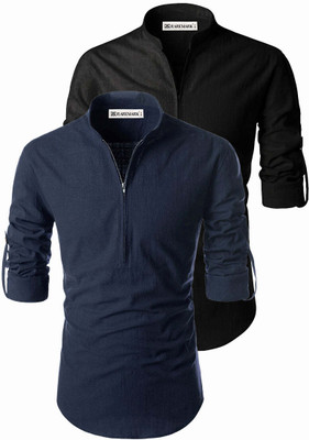 RAREMARK Men Solid Straight Kurta(Dark Blue)