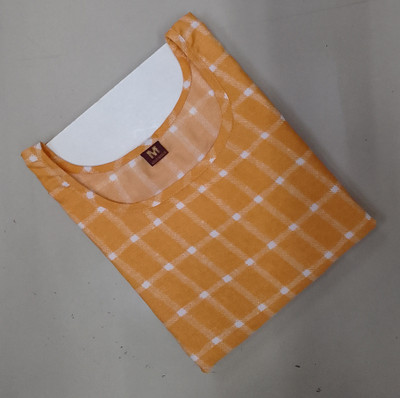 HARISH TEXTILE Women Checkered A-line Kurta(Yellow)