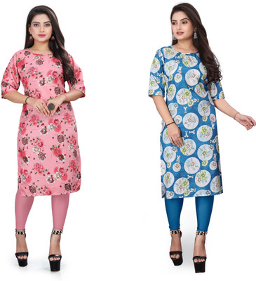 DB COLLECTION Women Printed Straight Kurta(Multicolor)