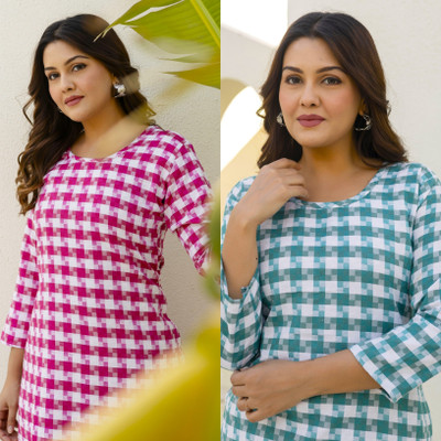 AUZAAI COLLECTION Women Self Design Straight Kurta(Multicolor)