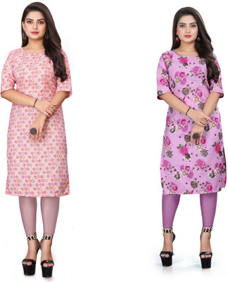 SANJUGARMENT Women Printed Straight Kurta(Multicolor)