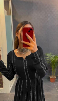 MAVEKRIZ Party Printed Women Black Top