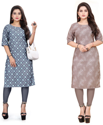 DB COLLECTION Women Printed Straight Kurta(Multicolor)
