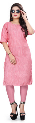 PAFASHION Women Printed A-line Kurta(Pink)