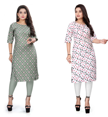 TITHIGARMENT Women Printed A-line Kurta(Multicolor)