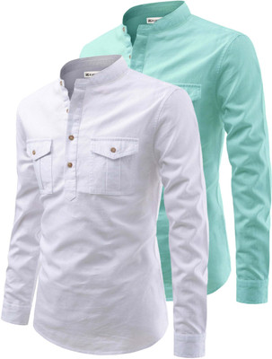 RAREMARK Men Solid Straight Kurta(Light Green)