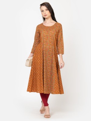 Vyom Tara Women Printed A-line Kurta(Maroon)