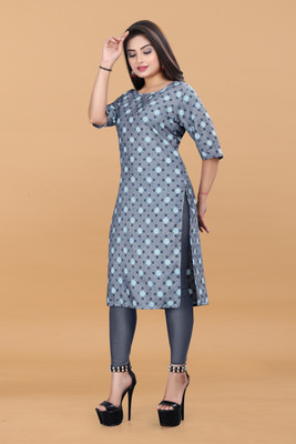 deshmi fashion Women Printed A-line Kurta(Grey)
