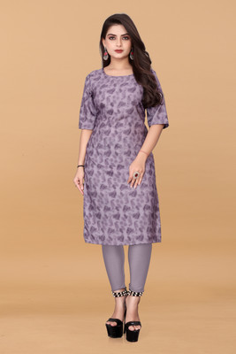 JAYA DESIGNER Women Printed A-line Kurta(Purple)
