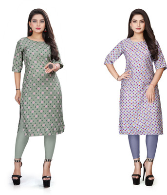 TITHIGARMENT Women Printed A-line Kurta(Multicolor)