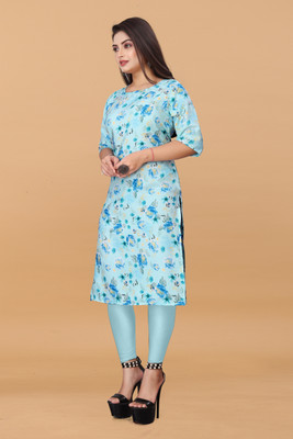 deshmi fashion Women Printed A-line Kurta(Multicolor, Blue)