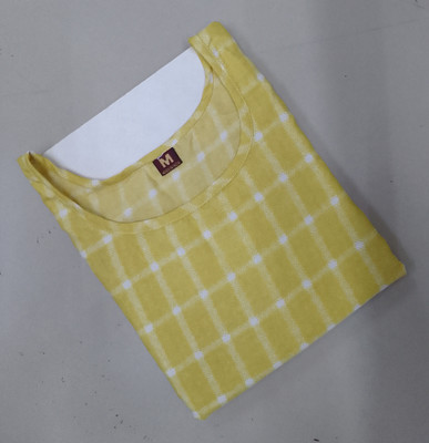 ANITA LYCRA Women Striped A-line Kurta(Yellow)