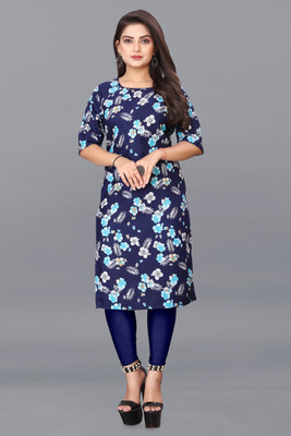 deshmi fashion Women Floral Print A-line Kurta(Blue)