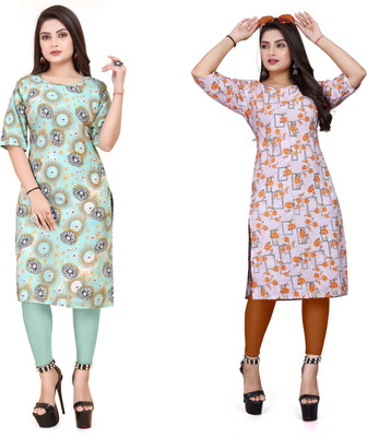 ANITA LYCRA Women Printed A-line Kurta(Multicolor)