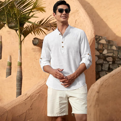 DaReal Men Solid A-line Kurta(White)