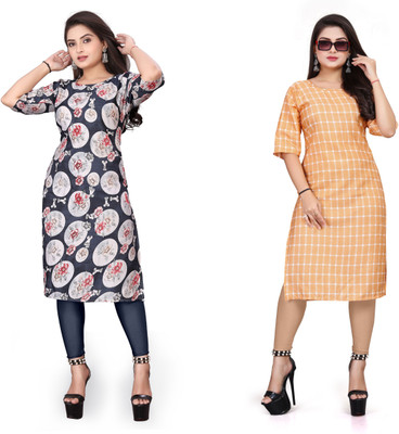 deshmi fashion Women Printed A-line Kurta(Multicolor)