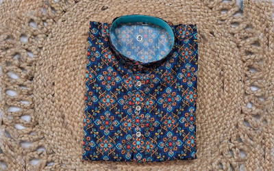 ranpariya group Men Geometric Print A-line Kurta(Multicolor)