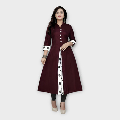 Texpa Creation Women Solid A-line Kurta(Maroon)