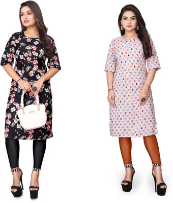 KNG TEXTILE Women Printed A-line Kurta(Multicolor)