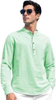 Navkanj Men Self Design Straight Kurta(Light Green)