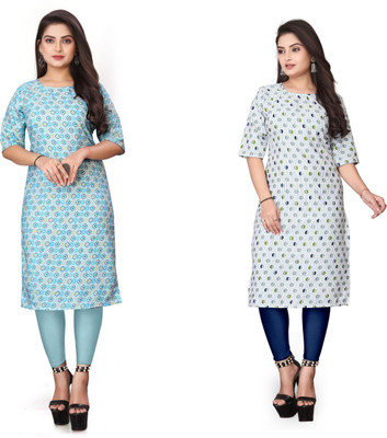WOMENSILKFABRIC Women Printed A-line Kurta(Multicolor)
