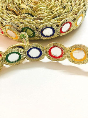 KALKA TRADERS MIRROR SEQUENCE LACE mirror lace Lace Reel(Pack of 1)