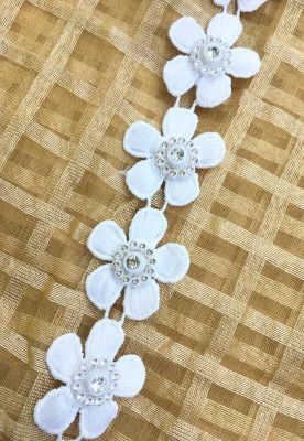 KALKA TRADERS White Floral Lace White Floral Lace Lace Reel(Pack of 1)