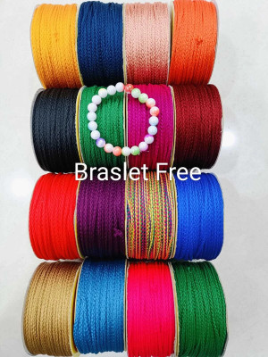 JAY MAJISA Nayalon dori Braslet Lacelicious Multicolor 10M Pack Lace Reel(Pack of 12)