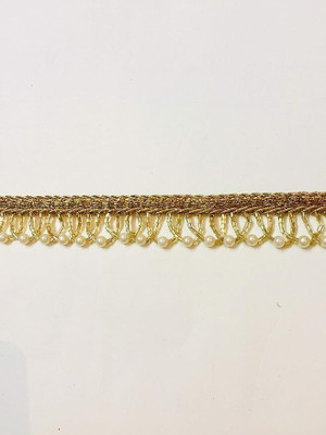 KALKA TRADERS Golden Pearl And Beads Golden Pearl And Beads Lace Reel(Pack of 1)