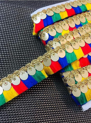 KALKA TRADERS Multicolor Tiger With Sequence Multicolor With Sequence Lace Reel(Pack of 1)