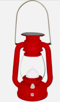 SHVETA solar LED Lantern 360 degree light chargeable battery with charger 2 hrs Lantern Emergency Light(Red)