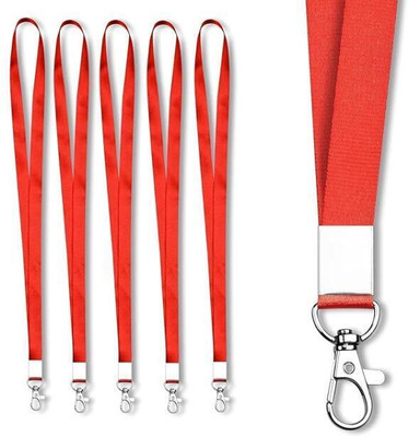 JSMSH 1 inch Thick Lanyards with Badge Clip (Red, Pack of 50 Lanyard(Red)