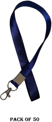 JSMSH 1 inch Thick Lanyards with Badge Clip (Navy Blue, Pack of 50) Lanyard(Navy Blue)
